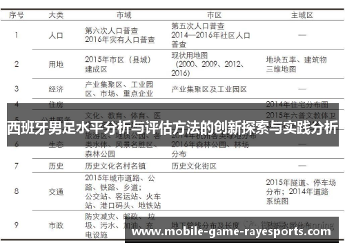 西班牙男足水平分析与评估方法的创新探索与实践分析